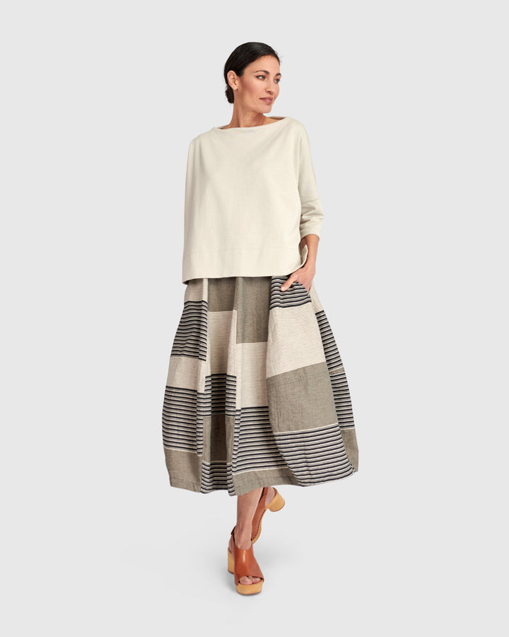 Urban Twilight Balloon Skirt, Sand Stripes
