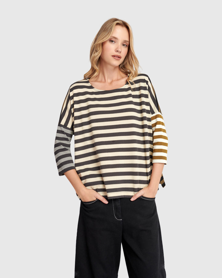 Urban Forever Boxy Tee, Stripes