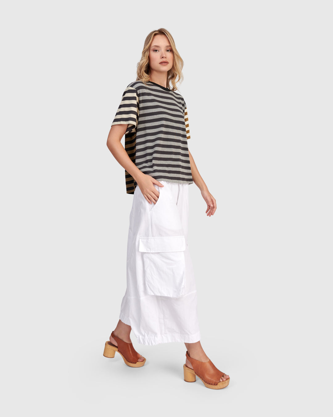 Urban Swish Wide Cargo Pants, White