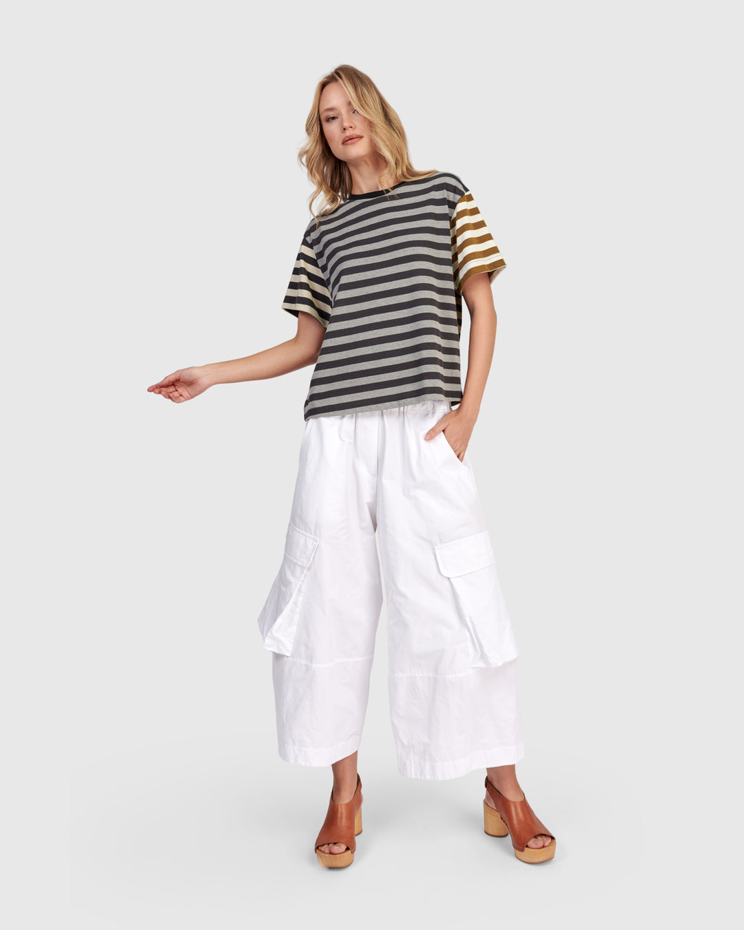 Urban Swish Wide Cargo Pants, White