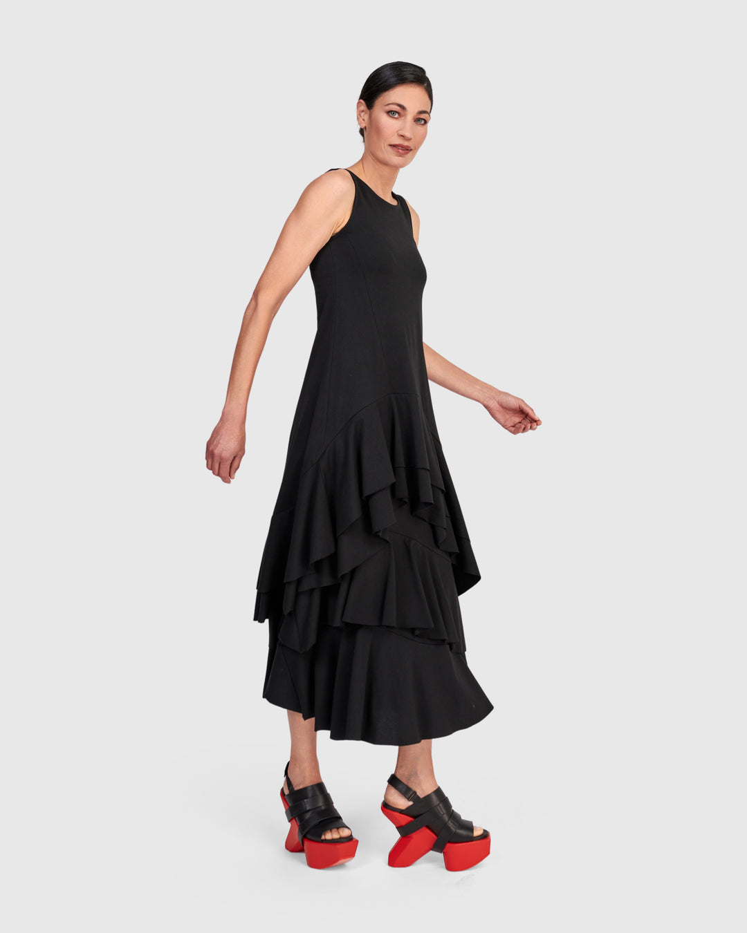 Urban Staple Ruffle Tunic, Black