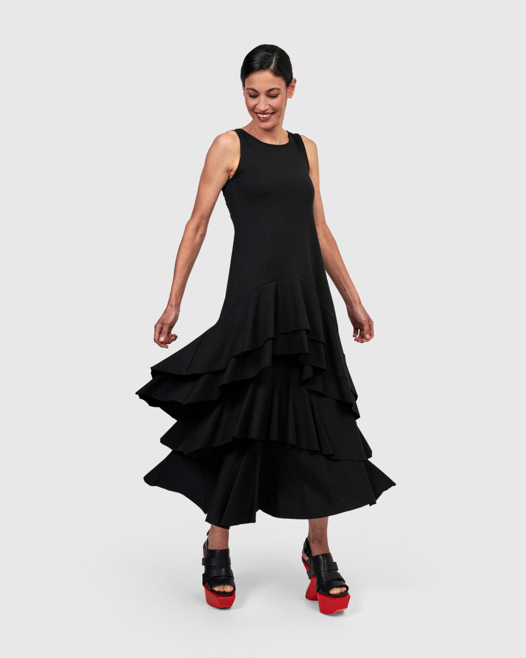 Urban Staple Ruffle Tunic, Black