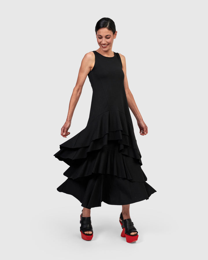 Urban Staple Ruffle Tunic, Black