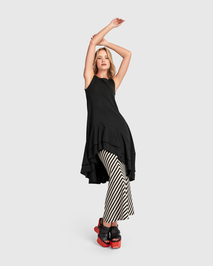 Urban Staple Ruffle Tunic, Black