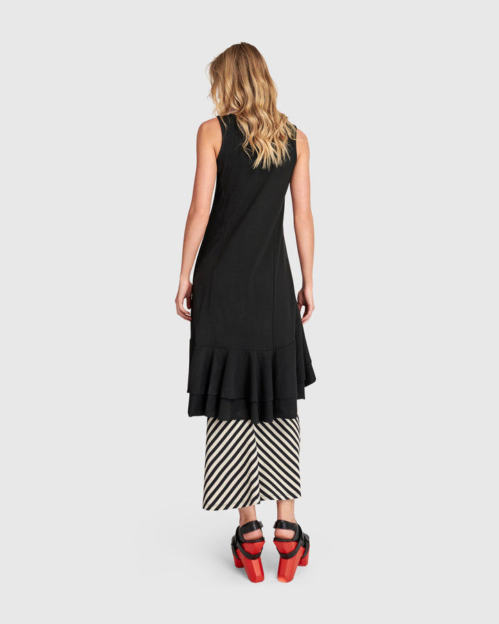 Urban Staple Ruffle Tunic, Black