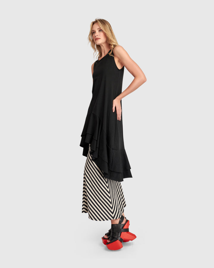Urban Staple Ruffle Tunic, Black