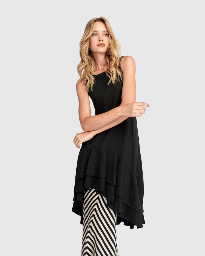 Urban Staple Ruffle Tunic, Black