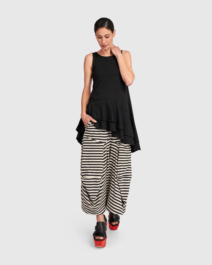 Urban Staple Ruffle Tank, Black