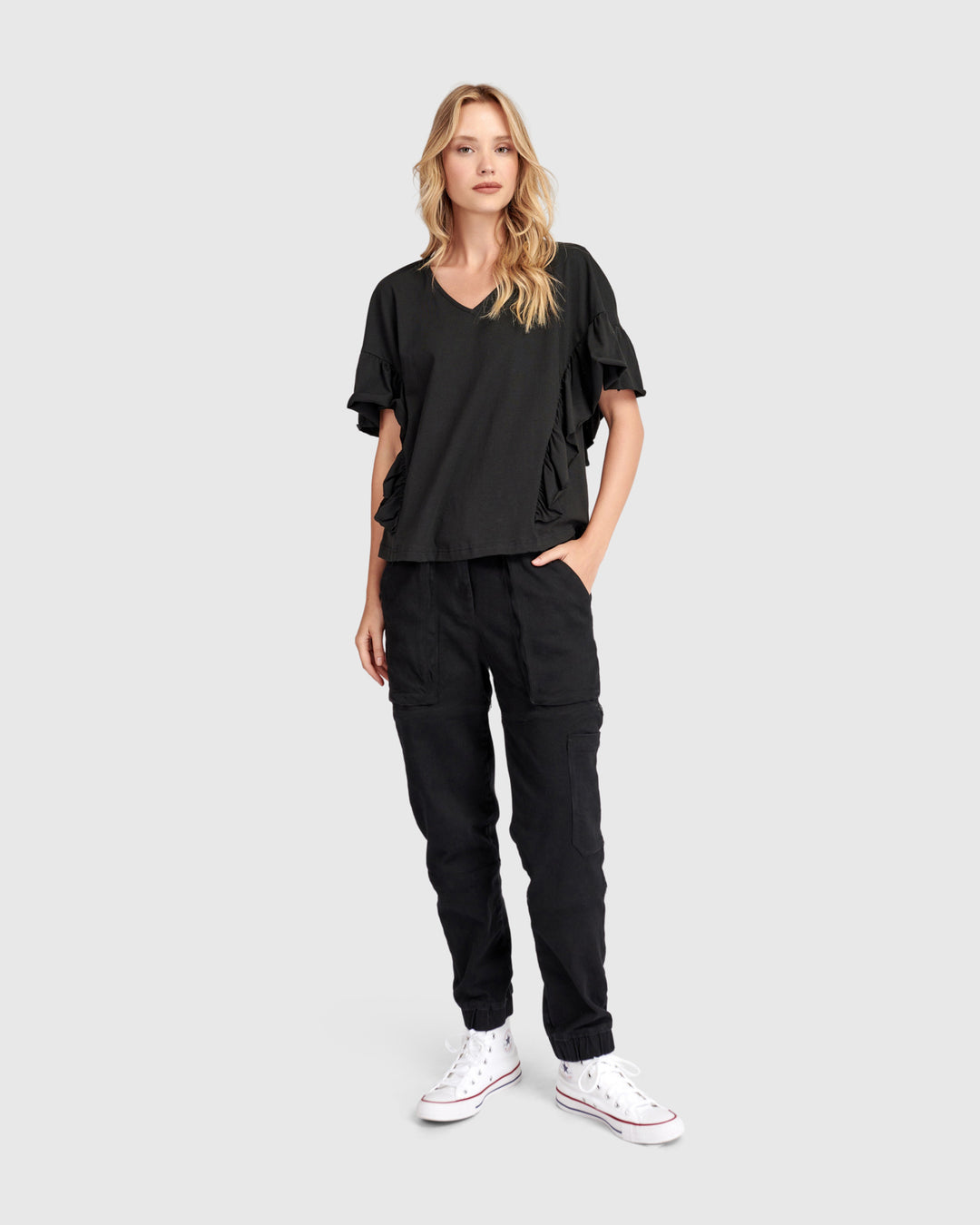 Cargo Jogger Pants, Black
