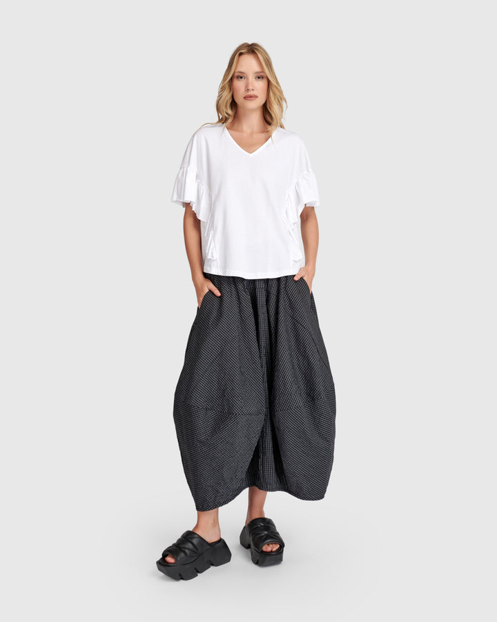 Urban Soft Structure Balloon Skirt, Grid