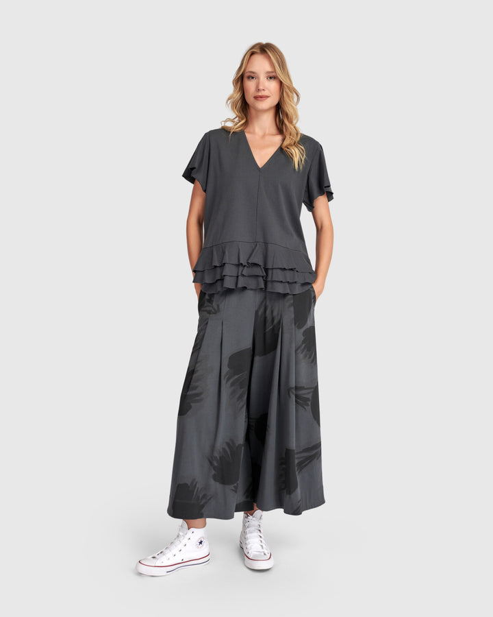 Urban Glide Ruffle Top, Grey