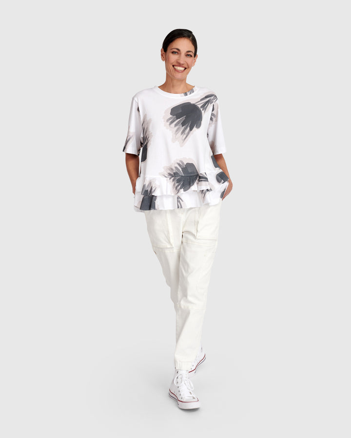 Urban Fleeting Ruffle Tee, Cloud