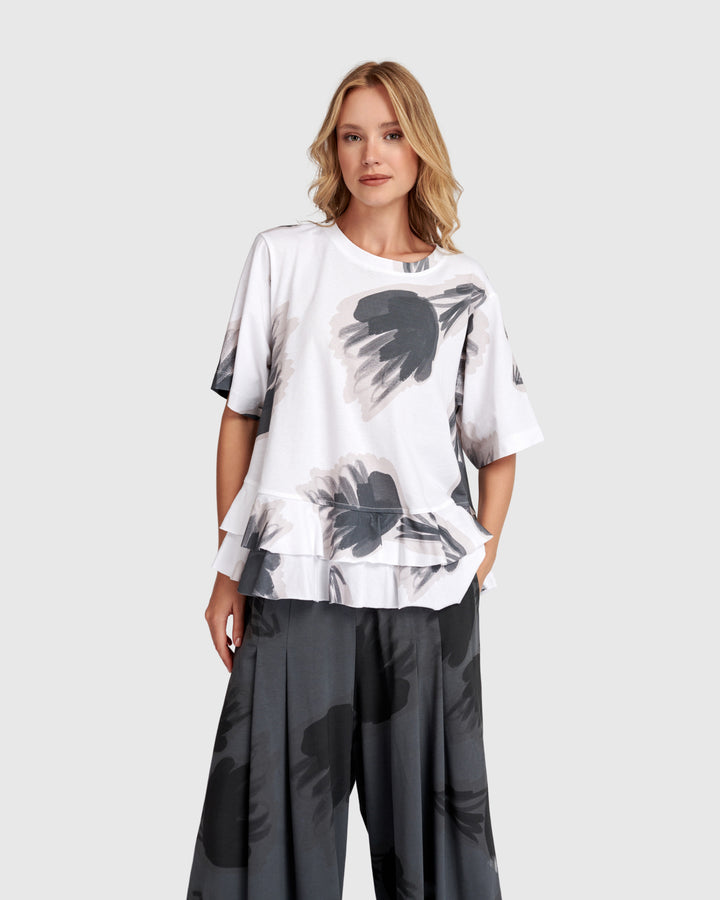Urban Fleeting Ruffle Tee, Cloud