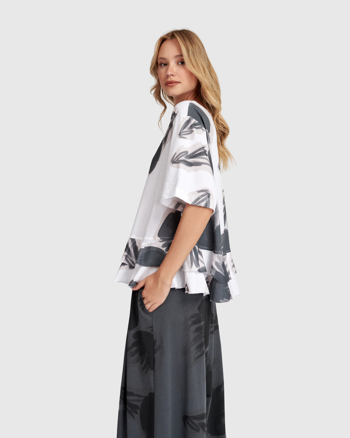 Urban Fleeting Ruffle Tee, Cloud
