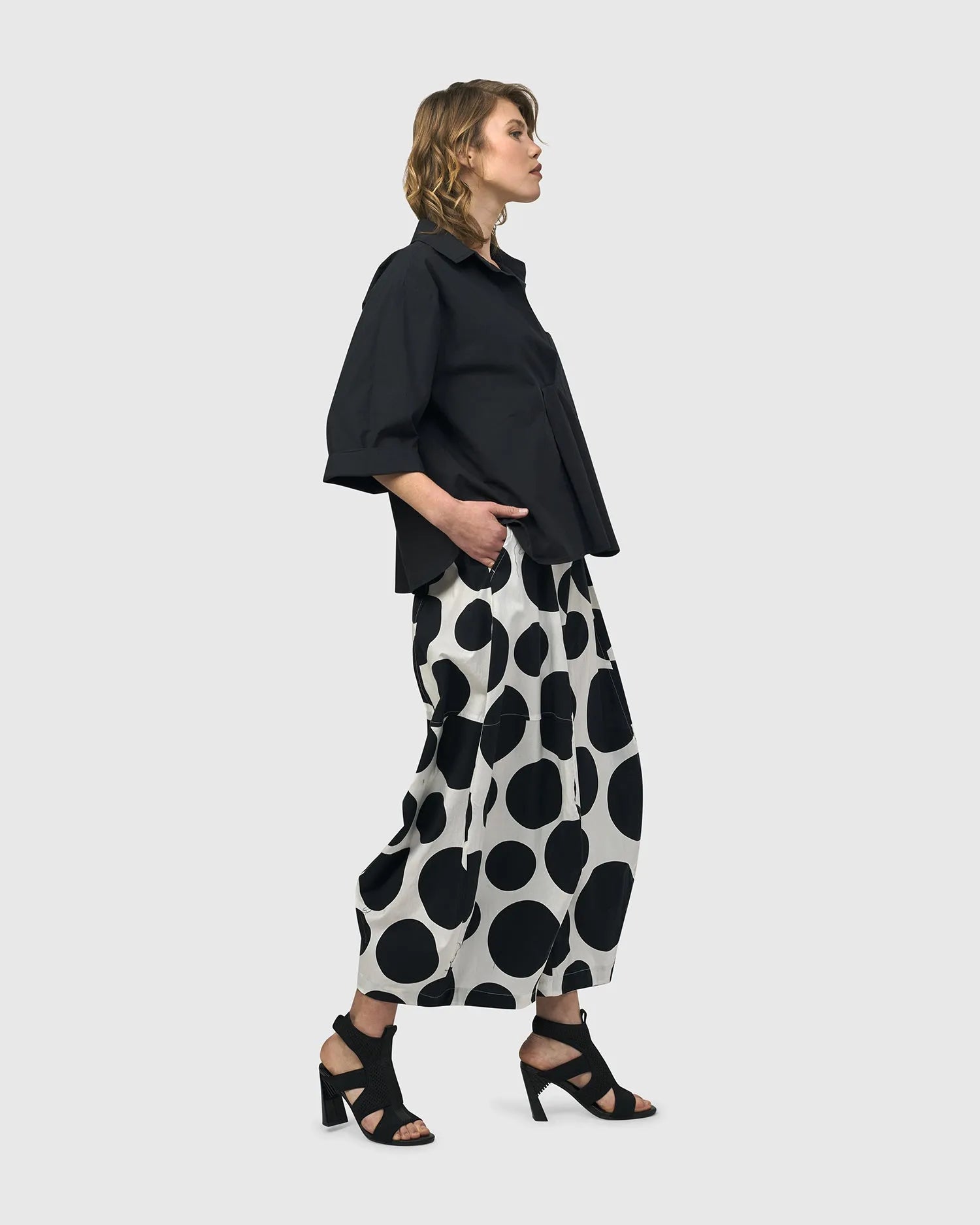 【U LAN】Moko Stud Balloon Wide Cotton Pants Stopper Balloon Trousers – Estudio Niksen