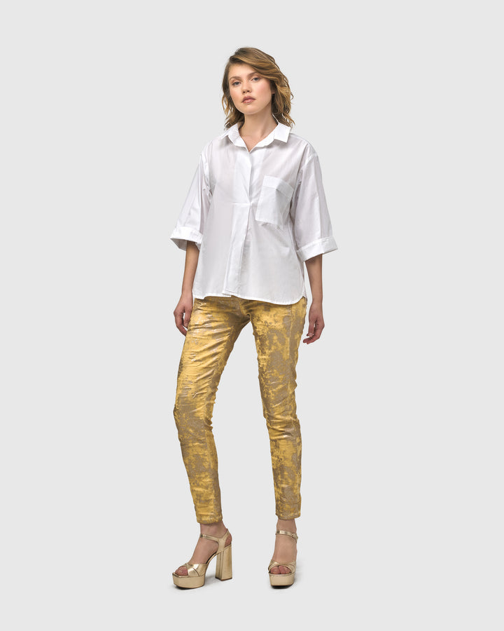 Iconic Stretch Jeans, Honey Gold