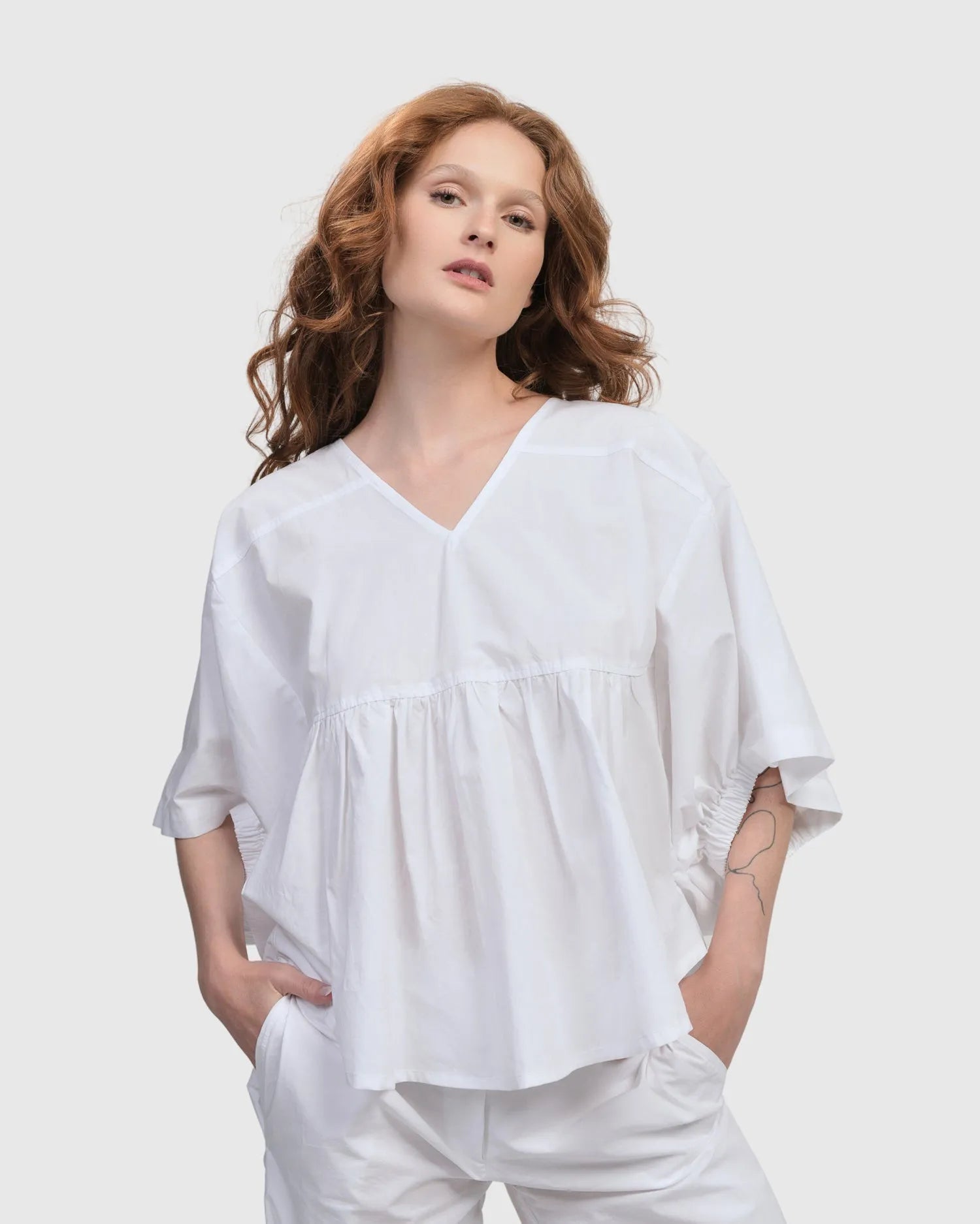 Urban Sophisticate Butterfly Blouse, White – Alembika U.S.