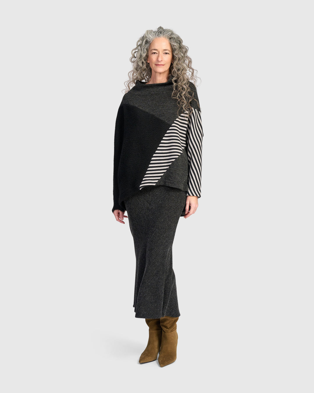 Urban Marl Knit Slim Skirt, Shadow
