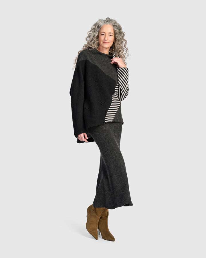 Urban Marl Knit Slim Skirt, Shadow