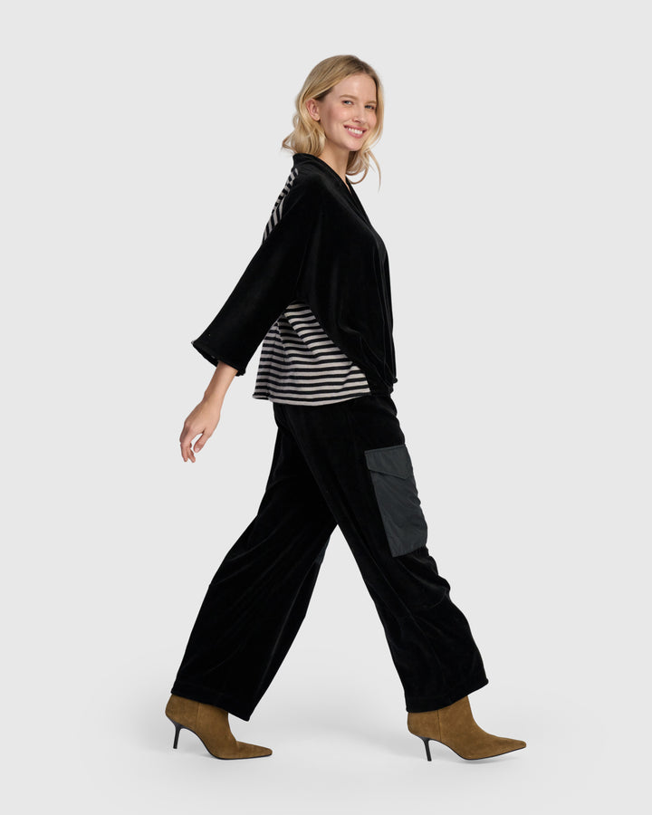 Urban Velvet Vav Top, Black Mix