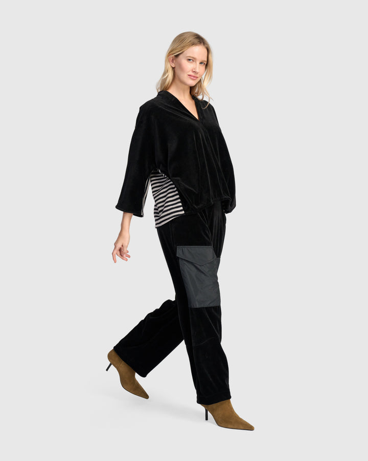 Urban Velvet Vav Top, Black Mix