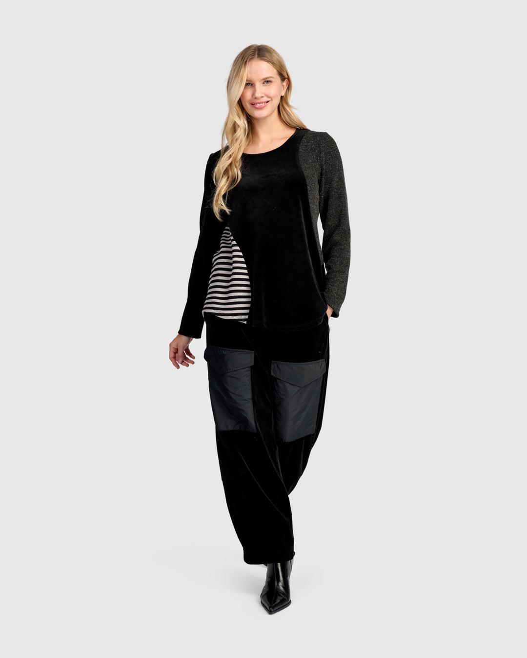 Urban Mixe Shaped Top, Black Mix