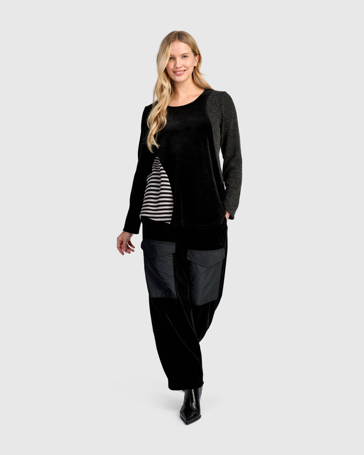 Urban Mixe Shaped Top, Black Mix