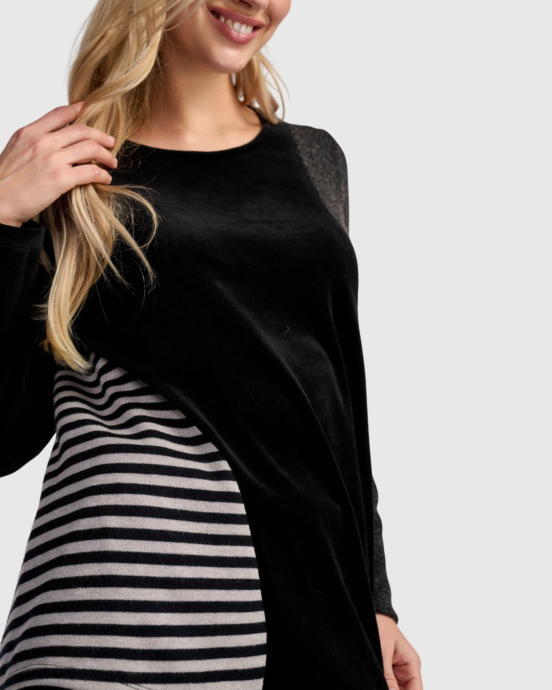 Urban Mixe Shaped Top, Black Mix