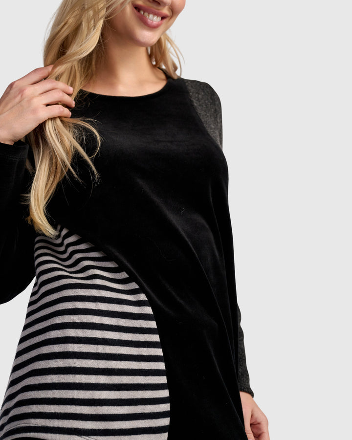 Urban Mixe Shaped Top, Black Mix