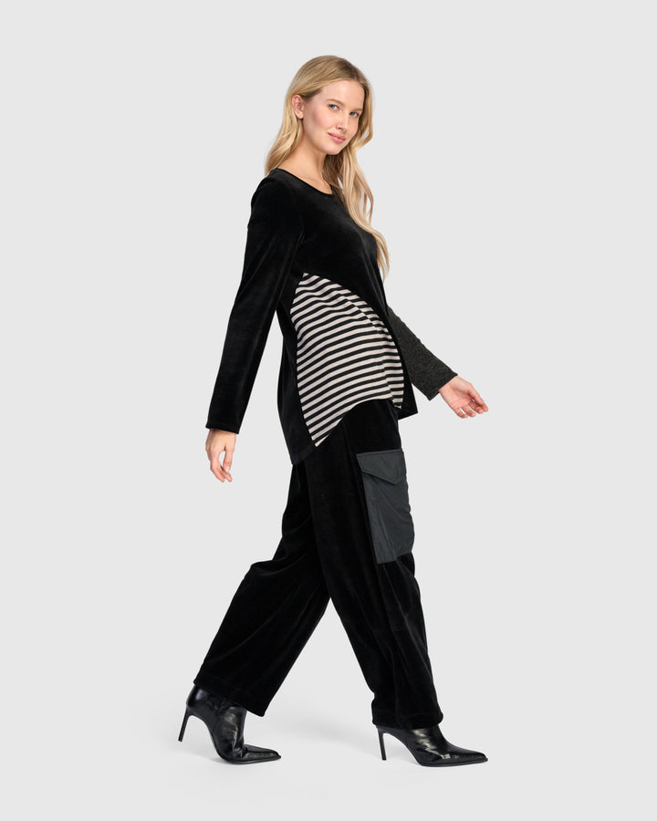 Urban Mixe Shaped Top, Black Mix