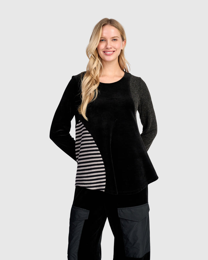 Urban Mixe Shaped Top, Black Mix