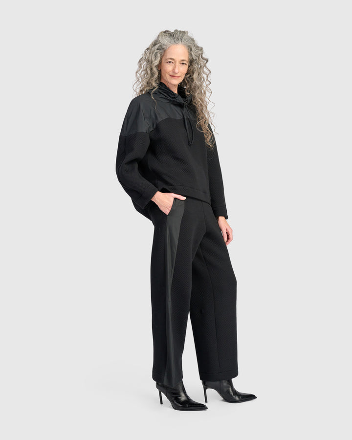 Urban Dimpled Straight Pants, Black