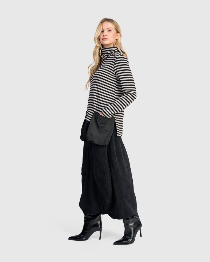 Urban Vik Pockets Turtleneck, Black/Cloud Stripe