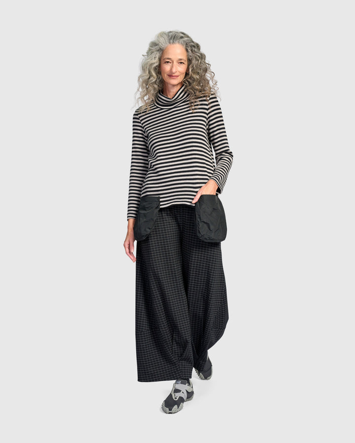 Urban Vik Pockets Turtleneck, Black/Cloud Stripe