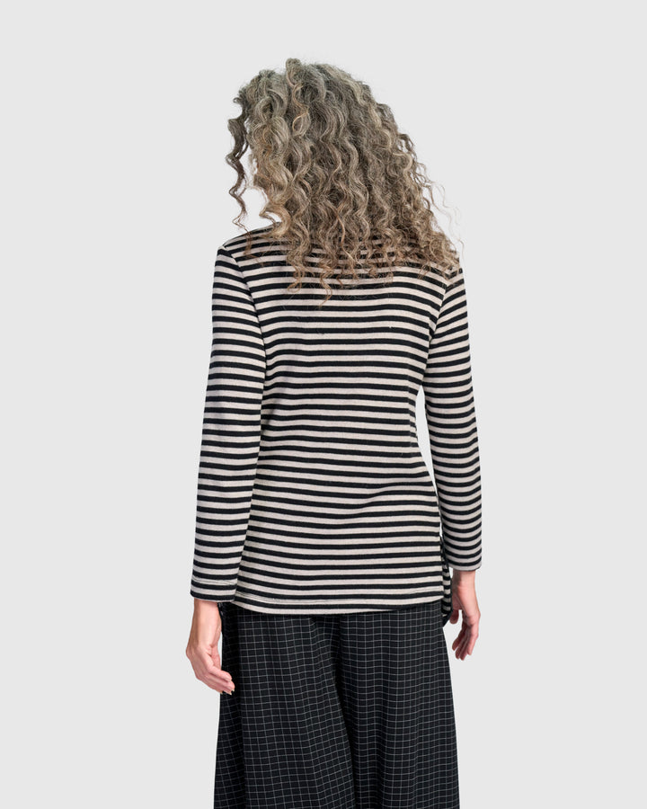 Urban Vik Pockets Turtleneck, Black/Cloud Stripe