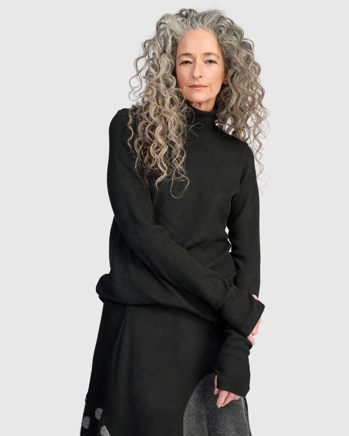 Urban Plush Turtleneck Tunic, Charcoal