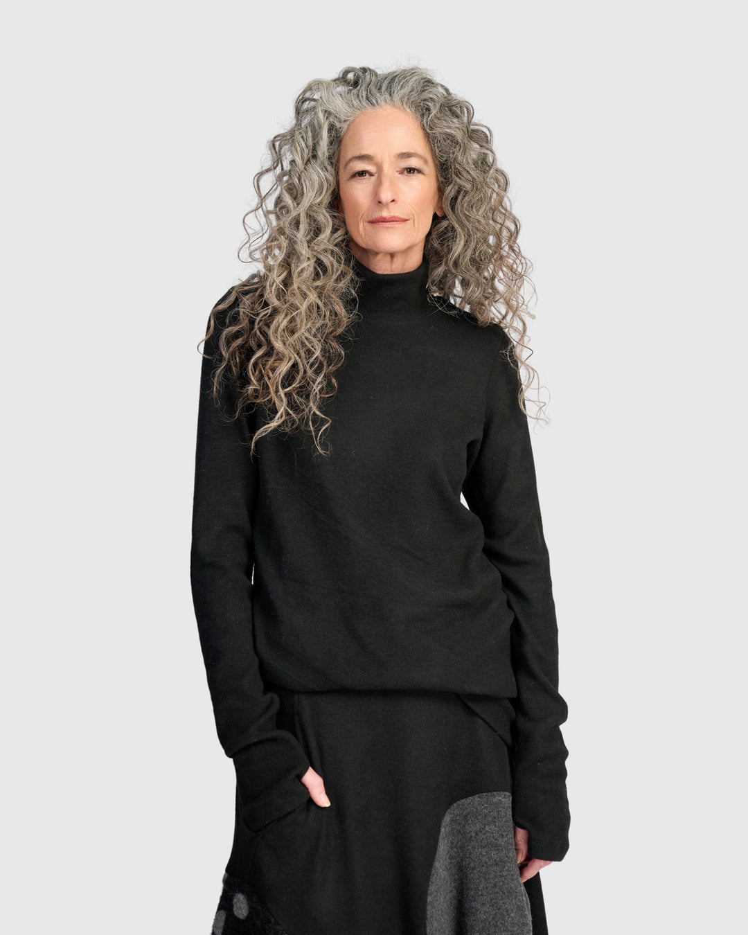 Urban Plush Turtleneck Tunic, Charcoal