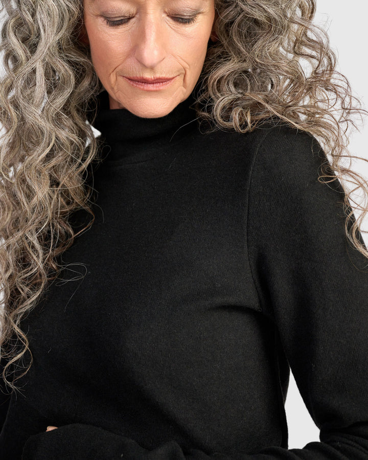 Urban Plush Turtleneck Tunic, Charcoal