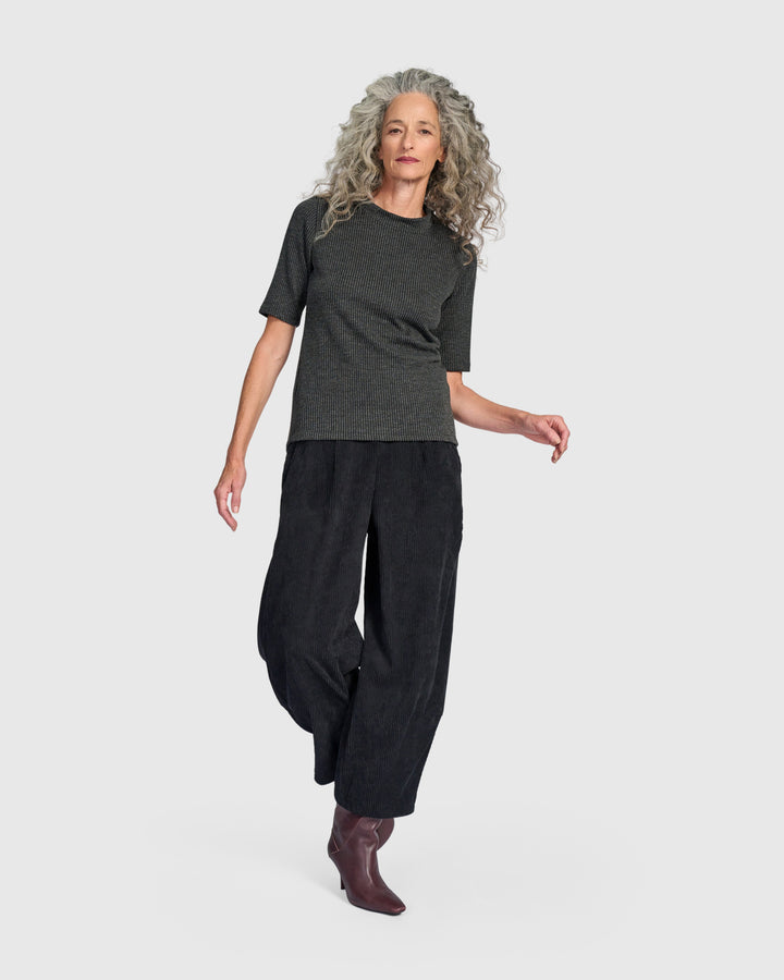 Urban Marl Rib Mockneck Top, Graphite