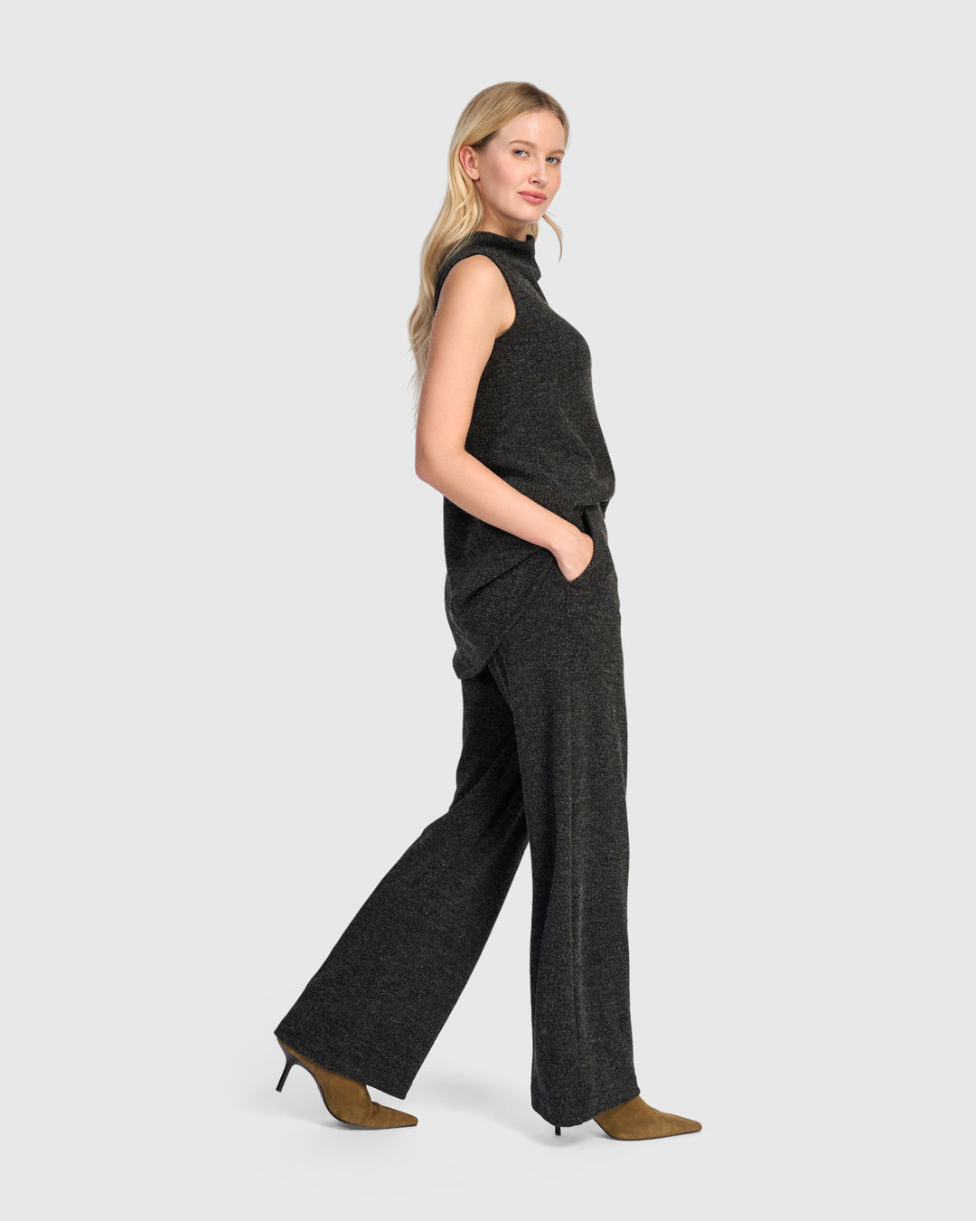 Urban Marl Knit Sleeveless Tunic, Shadow