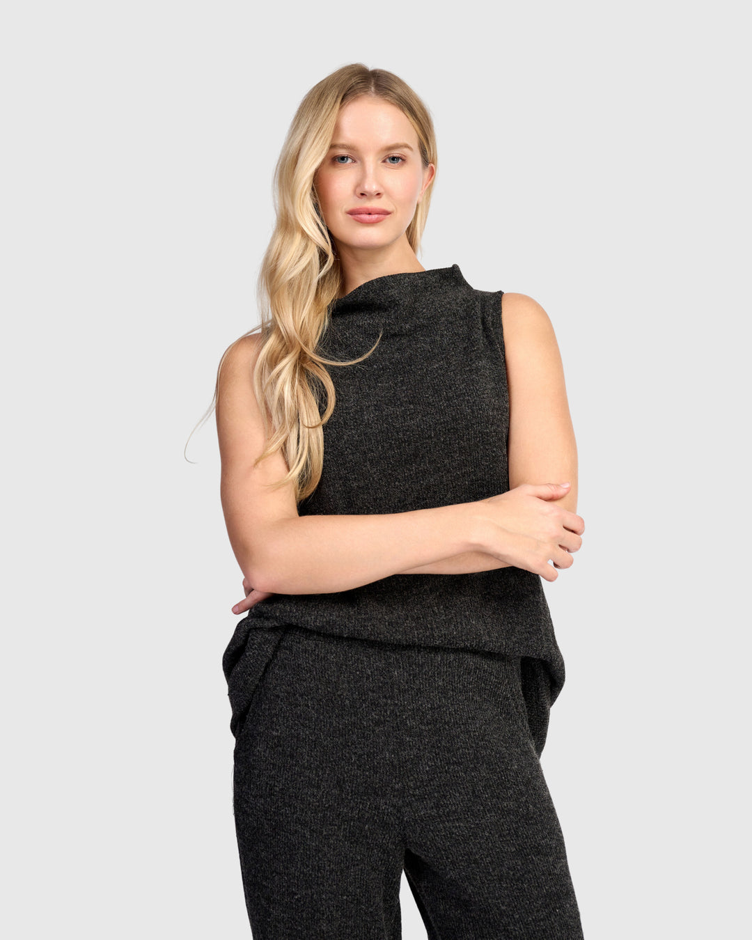 Urban Marl Knit Sleeveless Tunic, Shadow