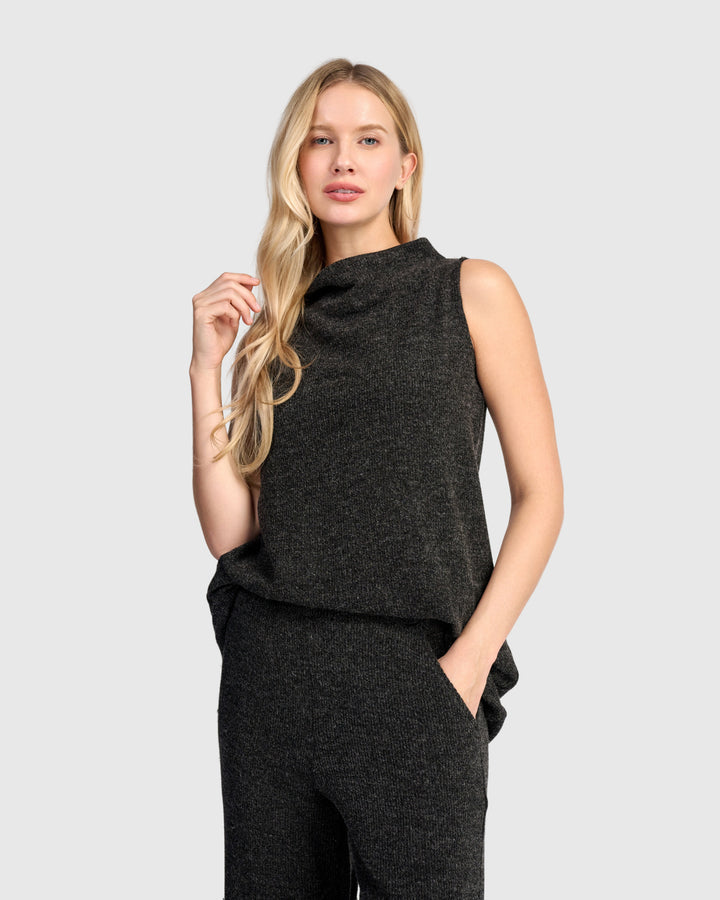Urban Marl Knit Sleeveless Tunic, Shadow
