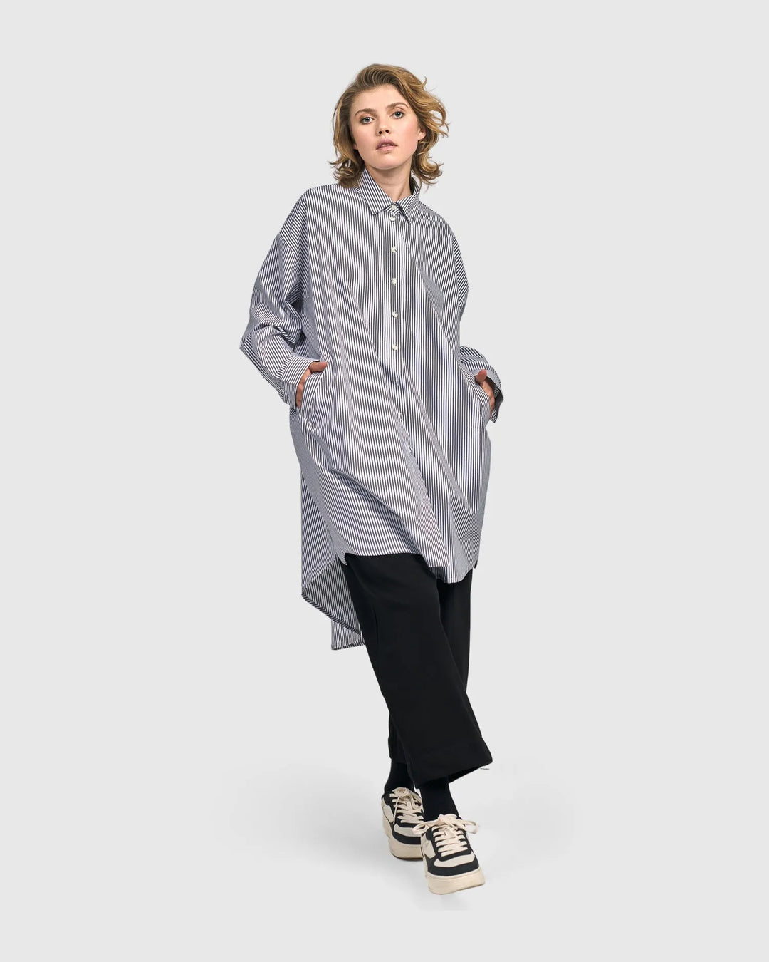 Urban Hanna Oversized Tunic Shirt, Lines