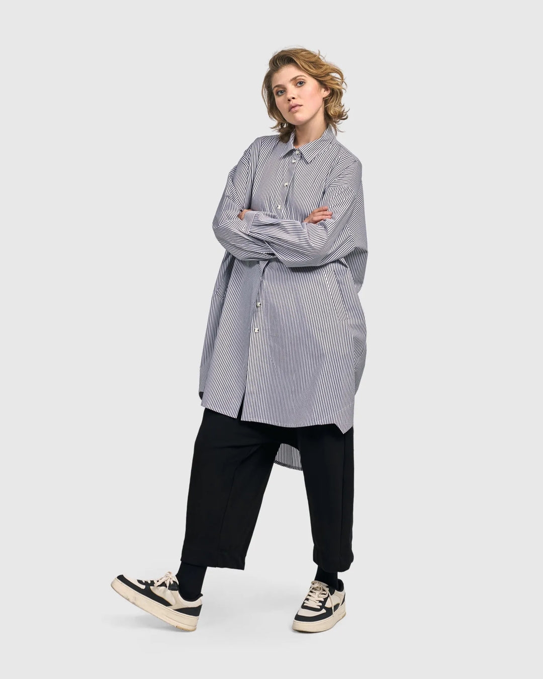 Urban Hanna Oversized Tunic Shirt, Lines