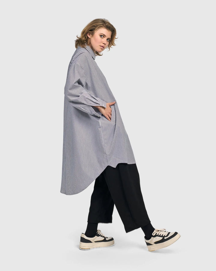 Urban Hanna Oversized Tunic Shirt, Lines