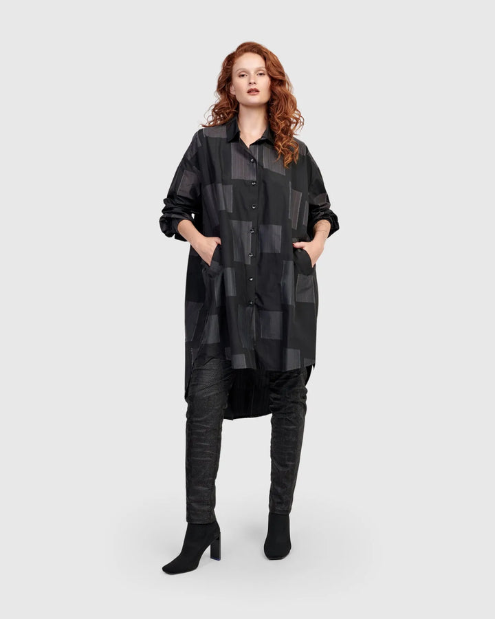 Urban Omni Oversized Tunic Shirt, Squares