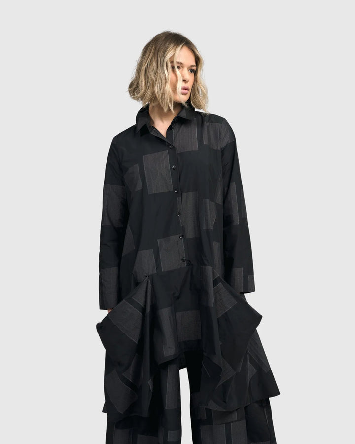 Urban Paradox Oversized Shirt, Squares