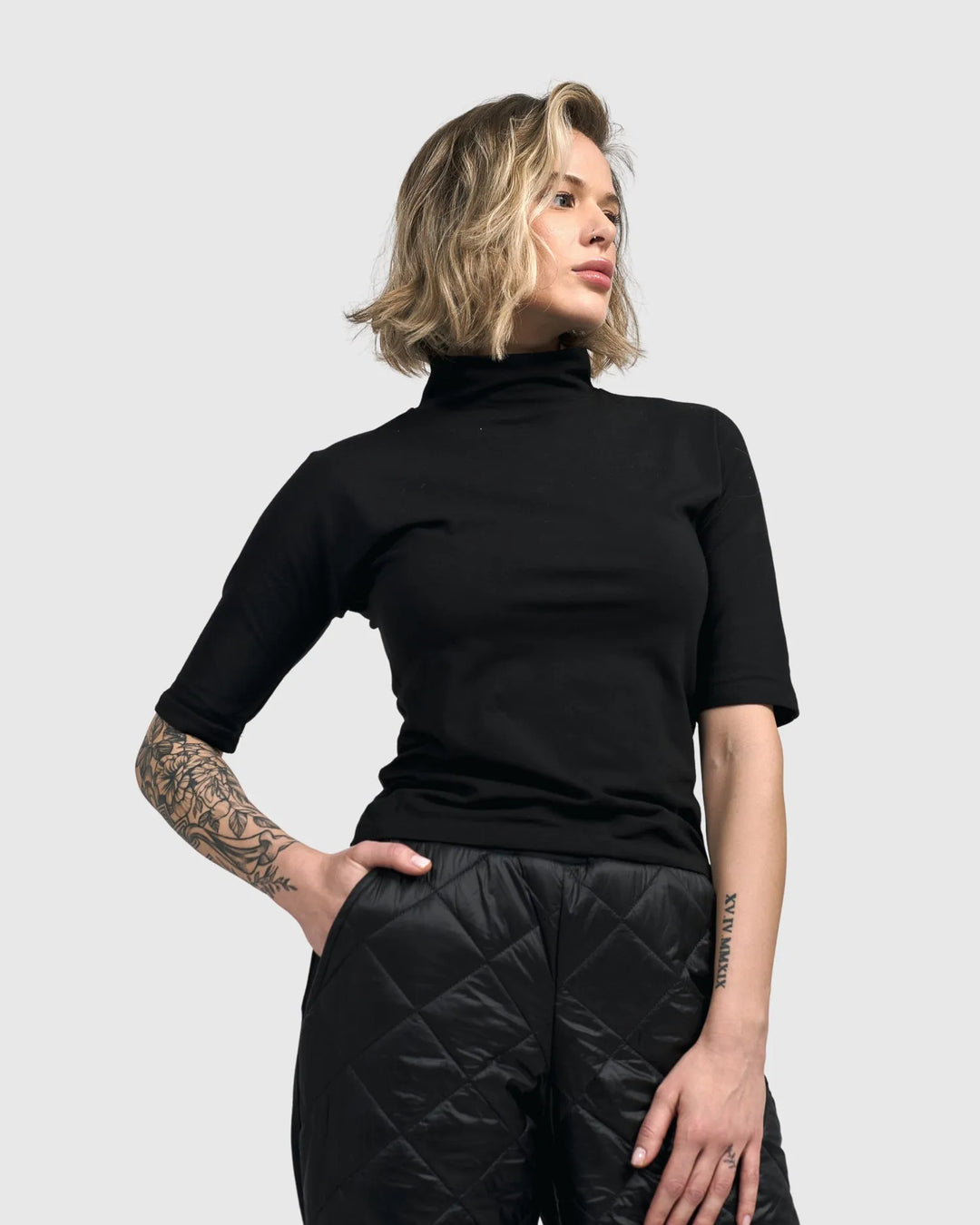 Urban Essential Turtleneck Tee, Black