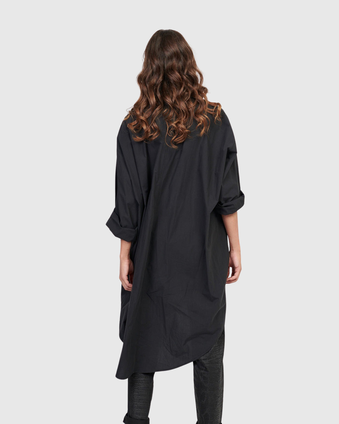 Urban Mystique Oversized Tunic Shirt, Black