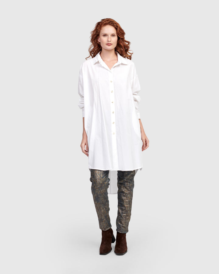 Urban Mystique Oversized Tunic Shirt, White